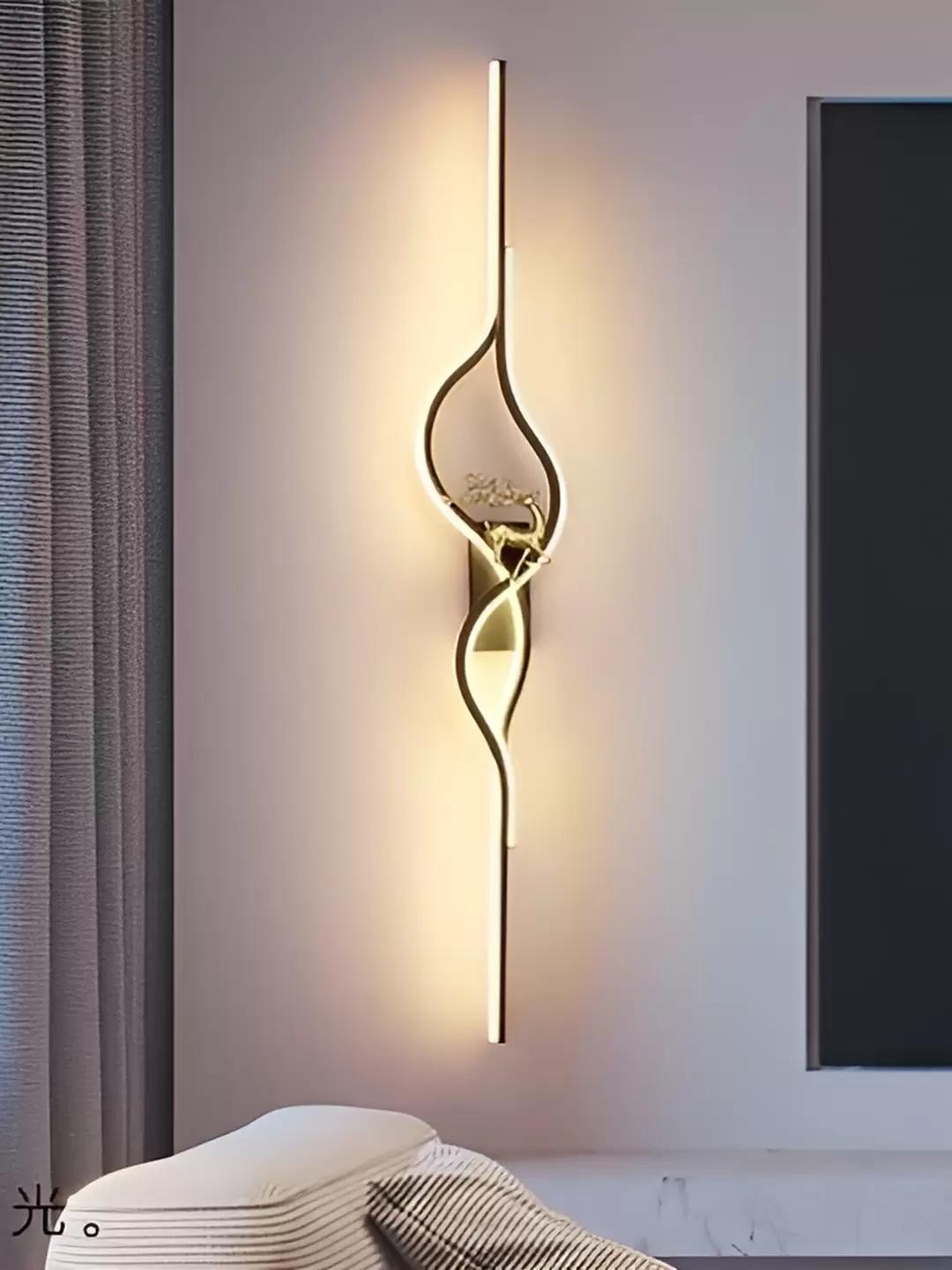 Hdc Modern Indoor Black Curl Metal Wall Light