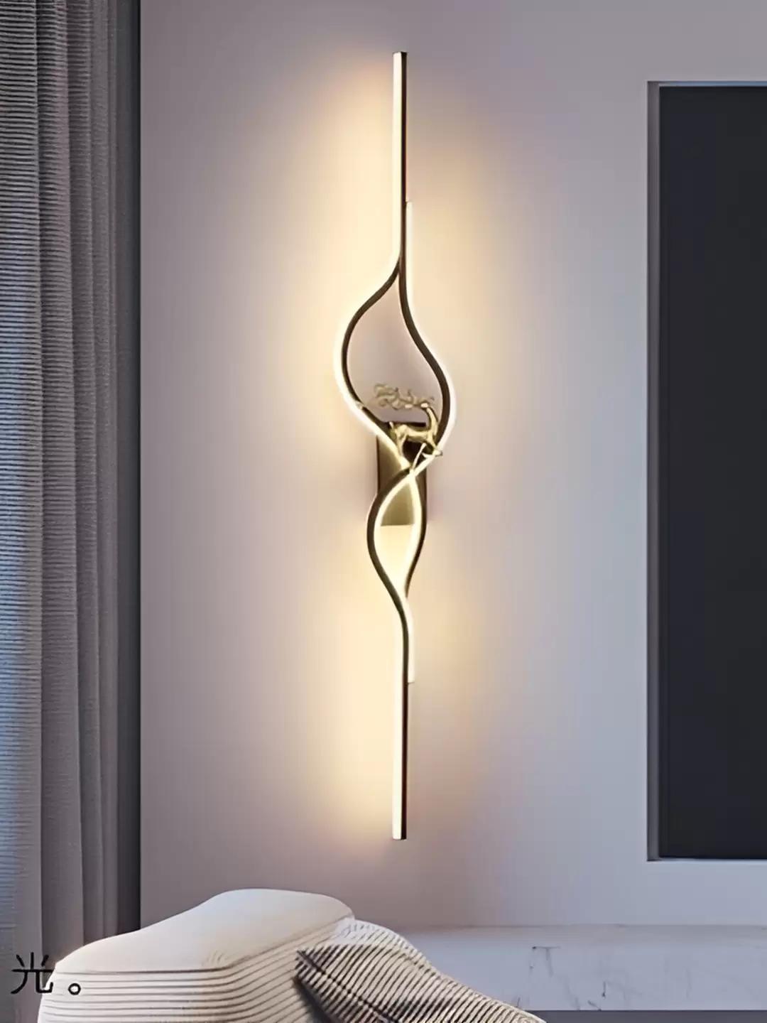 Hdc Modern Indoor Black Curl Metal Wall Light