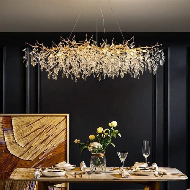 Hdc 1200/1600mm Nordic LED Crystal Chandelier Lighting Living Room Hanging Branch Light Lamp