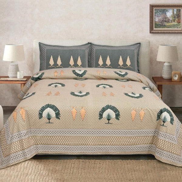 Hdc Printed Cotton King Size Double Bed Sheet With 2 Pillow Cover For Bedroom, Home Decor