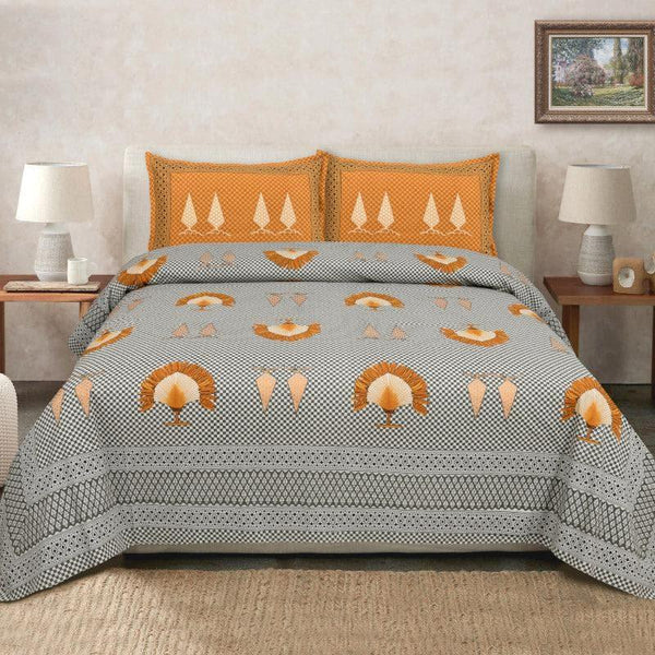 Hdc Printed Cotton King Size Double Bed Sheet With 2 Pillow Cover For Bedroom, Home Decor