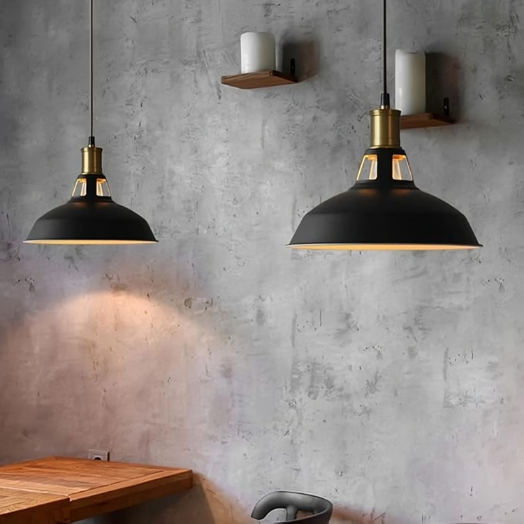 HDC Modern Metal Series Bulb Pendant Light - Industrial Adjustable Chandelier with Matte Lamp Cover