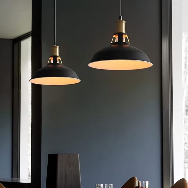 HDC Modern Metal Series Bulb Pendant Light - Industrial Adjustable Chandelier with Matte Lamp Cover