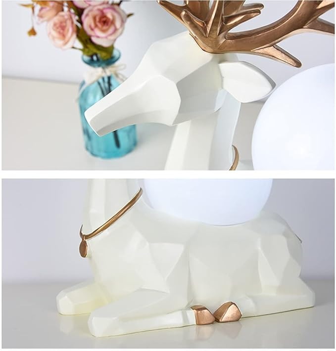 Hdc Modern Creative Simulation Deer Decor Table Lamp Living Room Resin Decoration Desk Lamp