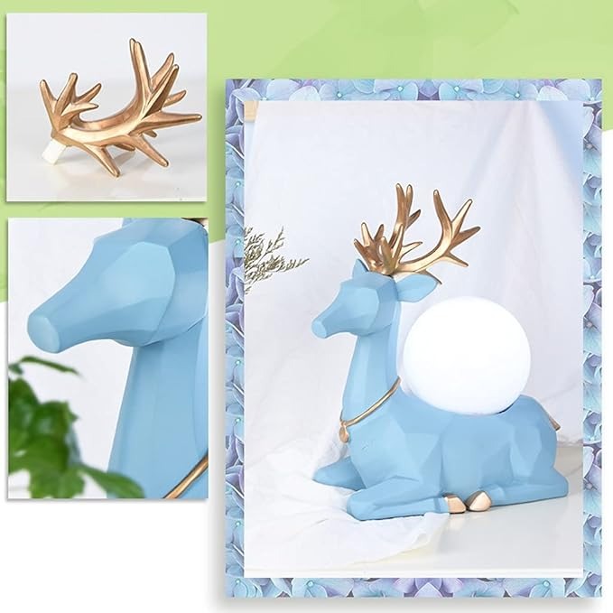 Hdc Modern Creative Simulation Deer Decor Table Lamp Living Room Resin Decoration Desk Lamp