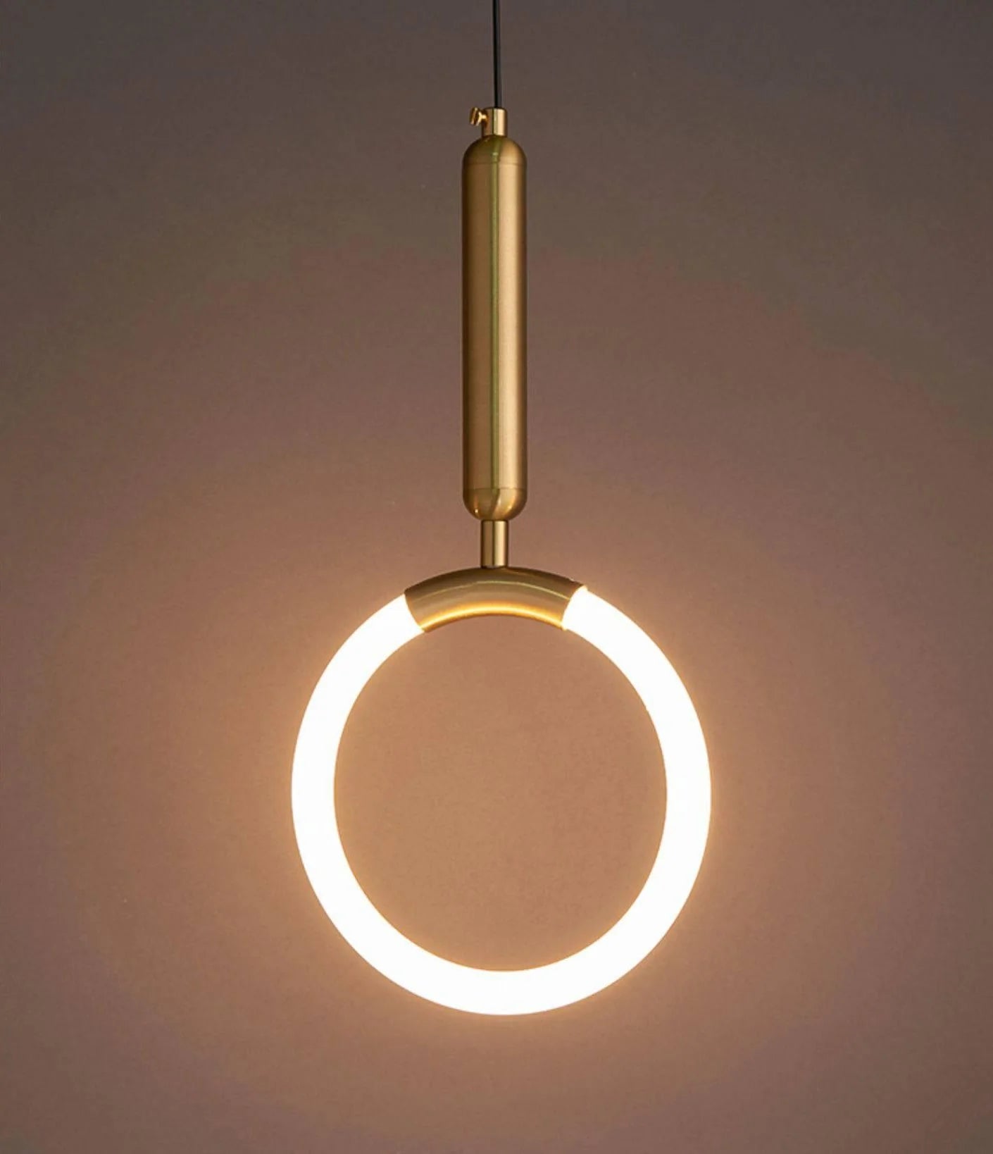 Hdc Led 1 Light Modern Led Golden 200mm Ring Pendant Light - Tricolor