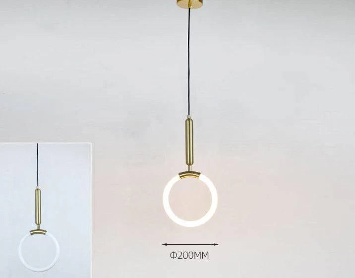 Hdc Led 1 Light Modern Led Golden 200mm Ring Pendant Light - Tricolor