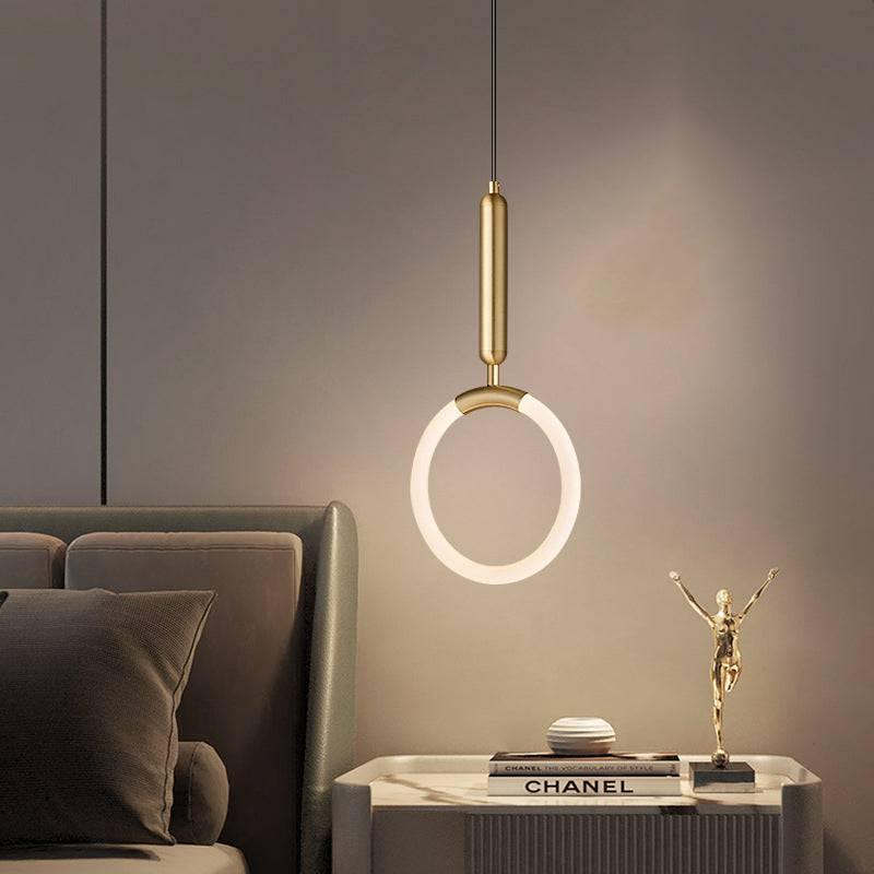 Hdc Led 1 Light Modern Led Golden 200mm Ring Pendant Light - Tricolor