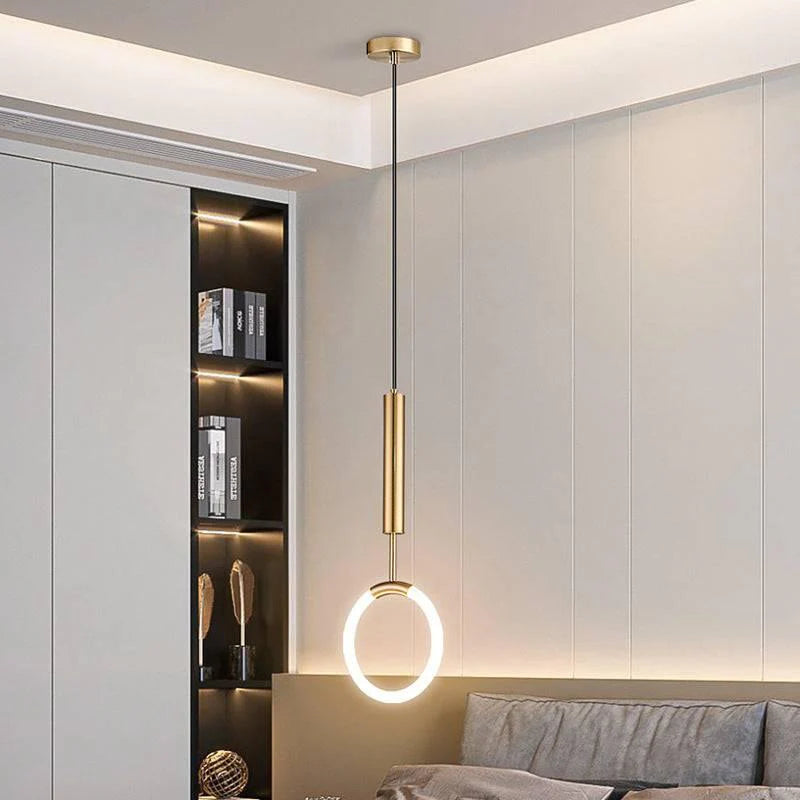 Hdc Led 1 Light Modern Led Golden 200mm Ring Pendant Light - Tricolor