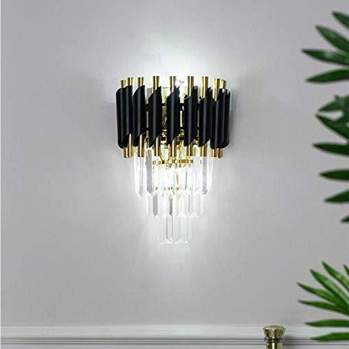 HDC Led Crystal Modern Black Gold Metal Wall Light (M8801) - Warm White, 10 Watts, Circular Shape