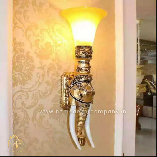 HDC Ivory Legendary Thailand Asian Elephant Lantern Champagne Decorative Hotel Bedroom Wall Lights