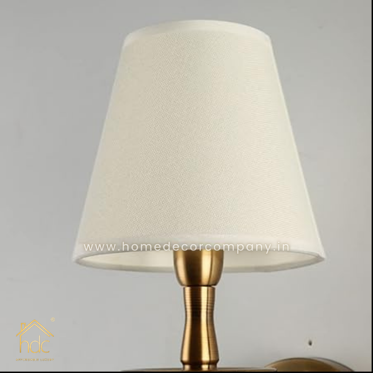 HDC Indoor Gold Single Head Metal Simple Fabric Wall Lantern Bedroom Dining Room Wall Light