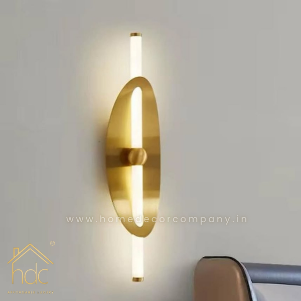 HDC Modern Luxury Golden Iron Circle Ring Acrylic Shade LED Wall Sconce Lamp For Bedroom