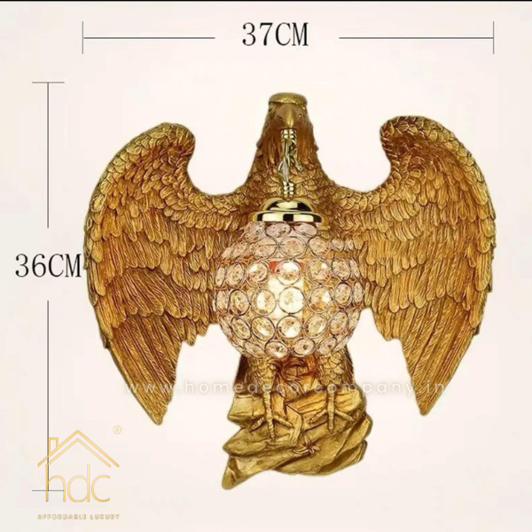 HDC Eagle Wall Lamp Art LED European Creative Wall Lamp Bedroom Bedside Lamp - Gold