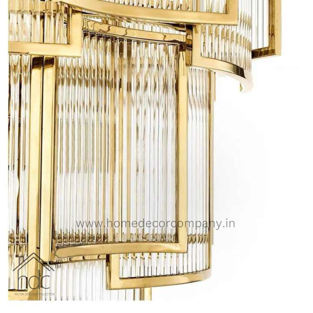 Hdc Modern Luxury Decorative Villa Building Living Room Clear Glass Chandelier Pendant Light