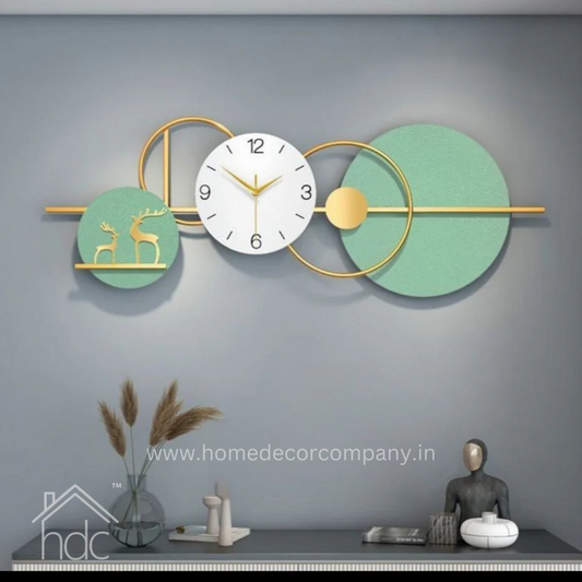 Hdc Green And Gold Circular Wall Clock