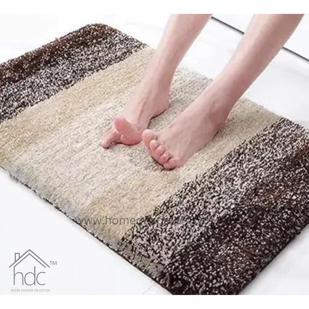 Hdc 40*60, 50*80 CM Modern Creative Microfiber Bathroom Mat Anti Skid-Highly Absorbent Super Soft Door Mats for Home Kitchen Living Room-2000 GSM Floor Mat Colour (Brown)