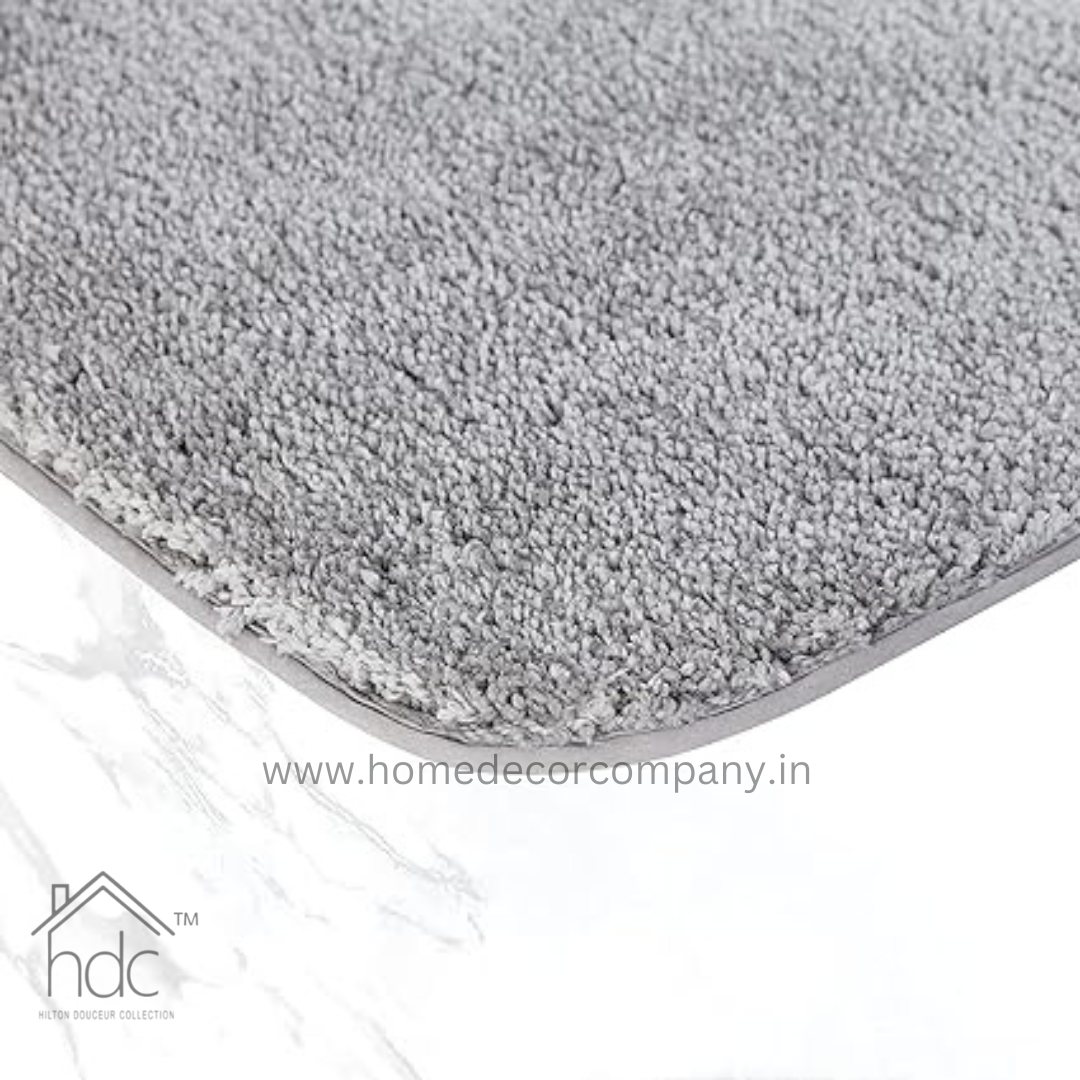 Hdc 40*60, 40*50 CM Modern Everyday Microfiber Anti Skid & Super Absorbent Ultra Soft Bathmat and Shaggy Floor Mats, Non-Slip, Rug for Home, Kitchen and Bathroom, 2 PC Set colour (Grey)