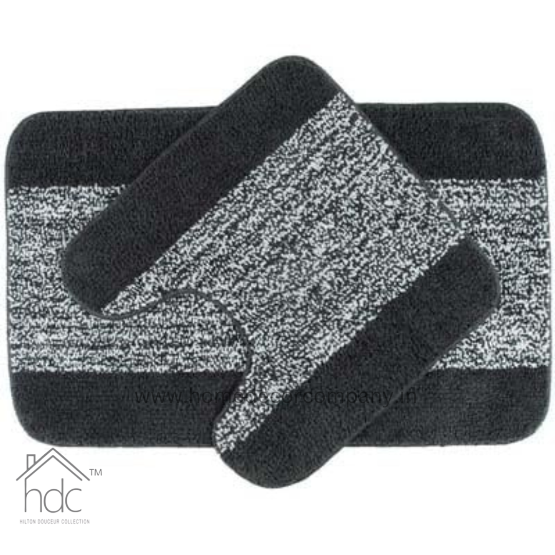 Hdc 40*60, 40*50 CM Modern Solid 1500 GSM A20 Microfiber Contour Mat Super Absorbent/Anti-Skid Contour Mats for Bathroom/Bedroom/Door Mat/Kitchen/Floor Mat (Grey)