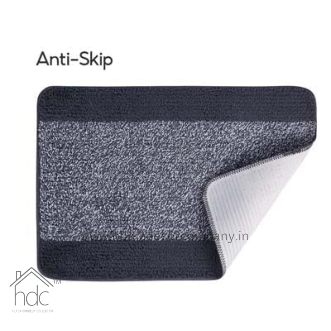 Hdc 40*60, 40*50 CM Modern Solid 1500 GSM A20 Microfiber Contour Mat Super Absorbent/Anti-Skid Contour Mats for Bathroom/Bedroom/Door Mat/Kitchen/Floor Mat (Grey)