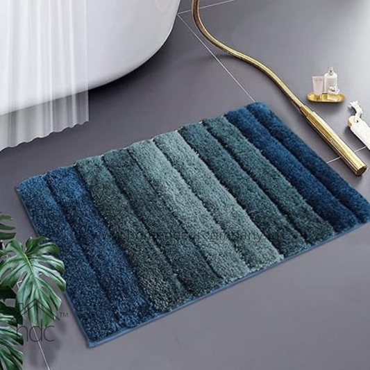 Hdc Bathmat 2500 GSM Microfiber Anti Skid Water Absorbent Machine Washable and Quick Dry Luxury Mats for Bathroom, Kitchen, Entrance (40cm x 60cm, Blue, Pack of 1)