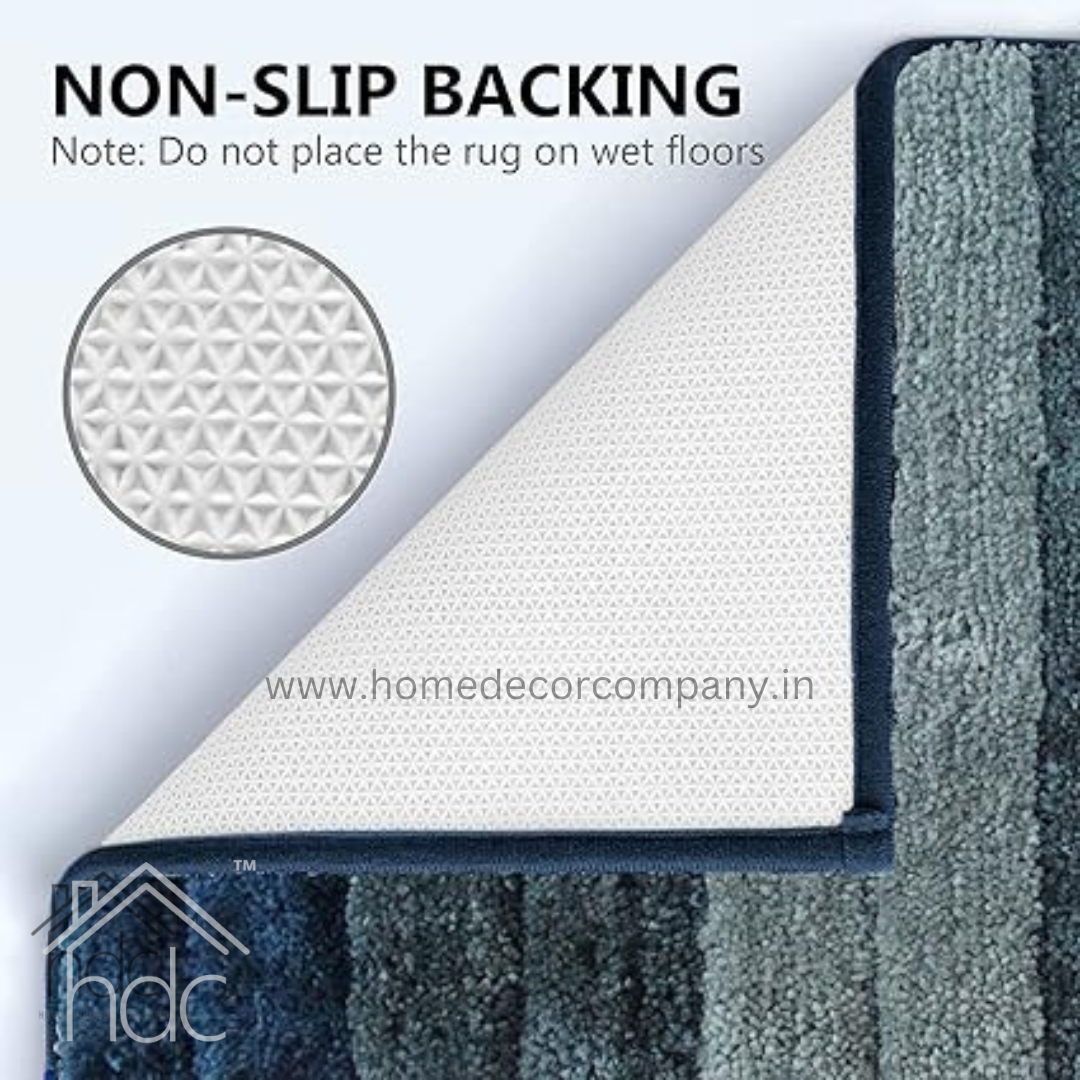 Hdc Bathmat 2500 GSM Microfiber Anti Skid Water Absorbent Machine Washable and Quick Dry Luxury Mats for Bathroom, Kitchen, Entrance (40cm x 60cm, Blue, Pack of 1)