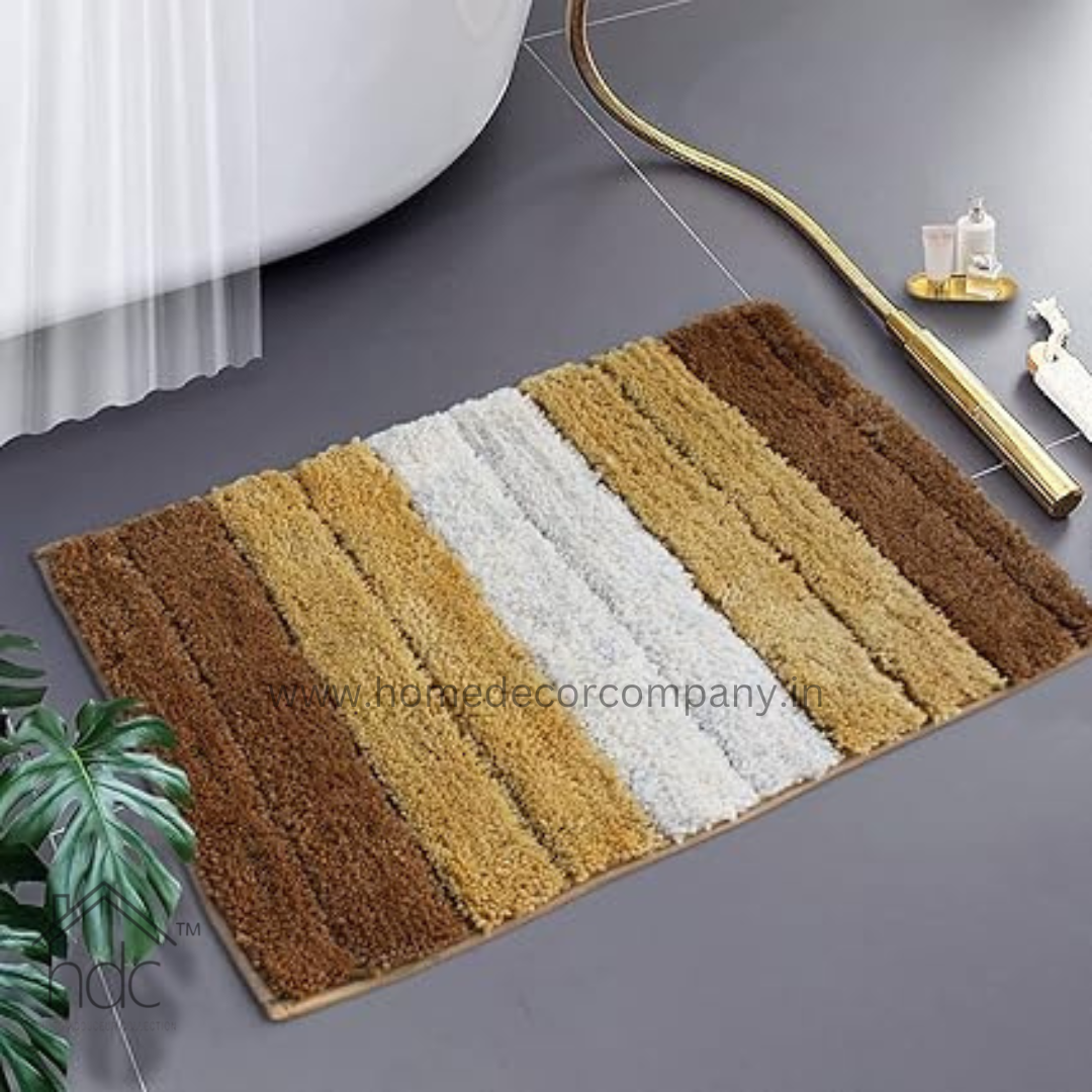 Hdc Bathmat 2500 GSM Microfiber Anti Skid Water Absorbent Machine Washable and Quick Dry Luxury Mats for Bathroom, Kitchen, Entrance (40cm x 60cm, Beige, Pack of 1)