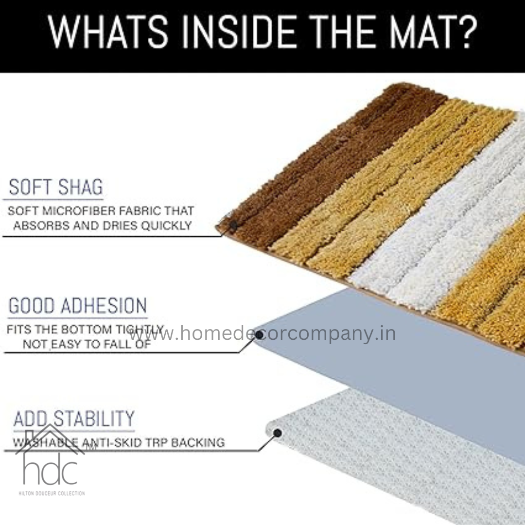 Hdc Bathmat 2500 GSM Microfiber Anti Skid Water Absorbent Machine Washable and Quick Dry Luxury Mats for Bathroom, Kitchen, Entrance (40cm x 60cm, Beige, Pack of 1)