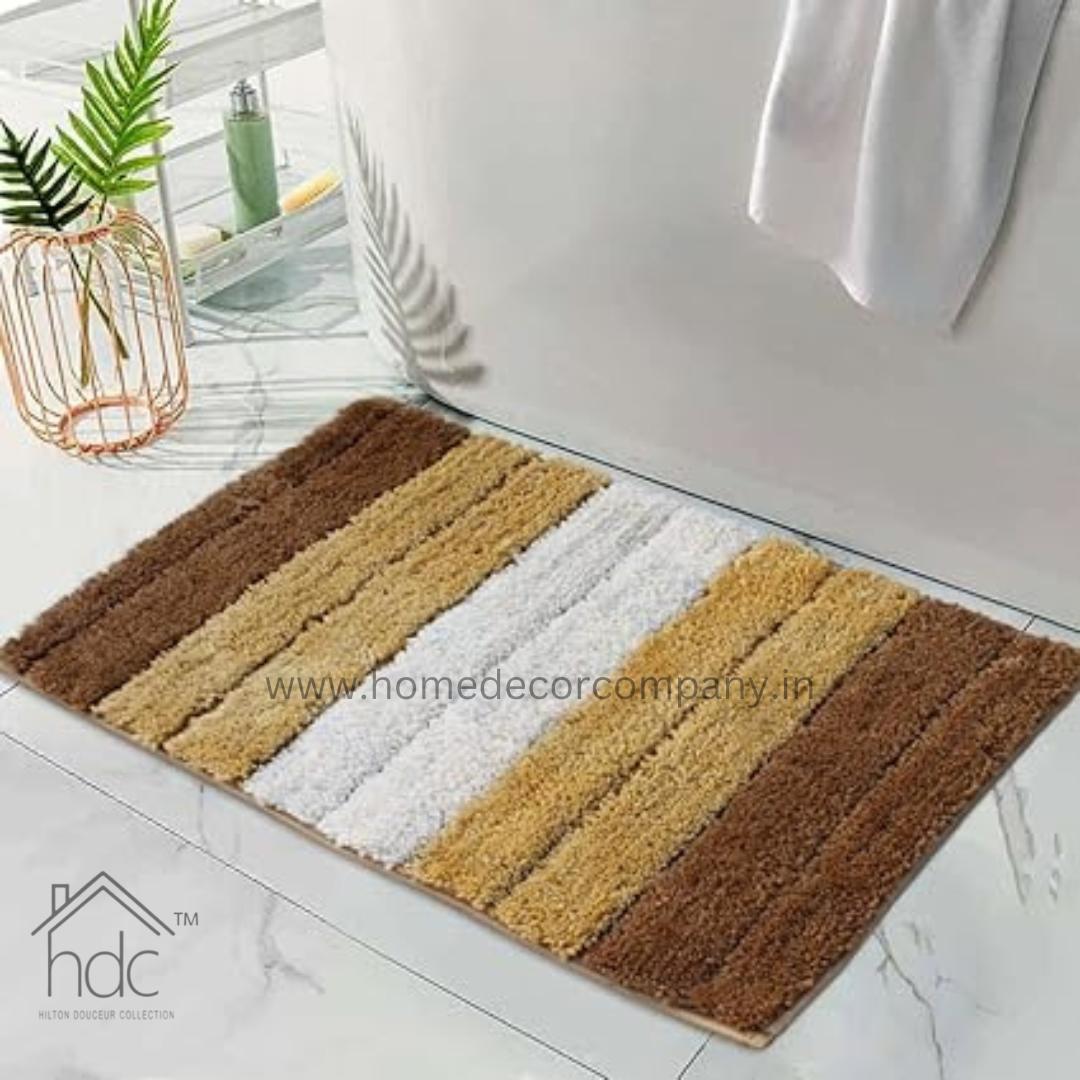 Hdc Bathmat 2500 GSM Microfiber Anti Skid Water Absorbent Machine Washable and Quick Dry Luxury Mats for Bathroom, Kitchen, Entrance (40cm x 60cm, Beige, Pack of 1)