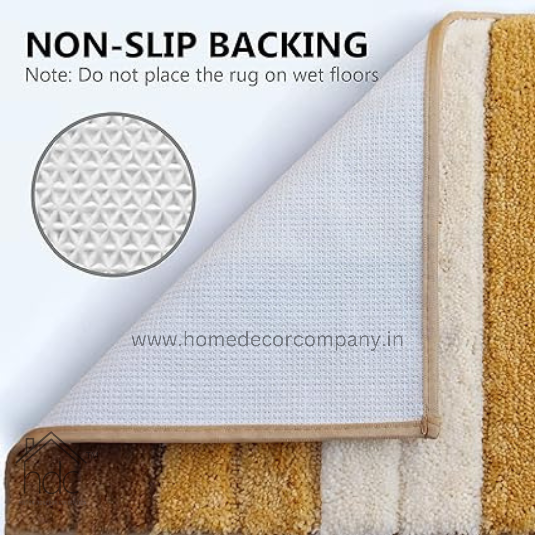 Hdc Bathmat 2500 GSM Microfiber Anti Skid Water Absorbent Machine Washable and Quick Dry Luxury Mats for Bathroom, Kitchen, Entrance (40cm x 60cm, Beige, Pack of 1)