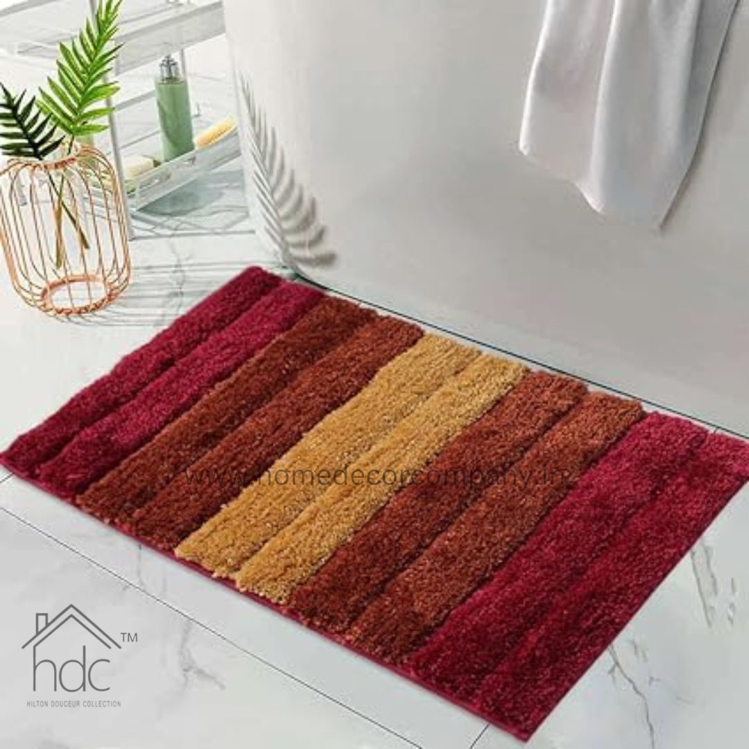 Hdc Bathmat 2500 GSM Microfiber Anti Skid Water Absorbent Machine Washable and Quick Dry Luxury Mats for Bathroom, Kitchen, Entrance (40cm x 60cm, Red, Pack of 1)