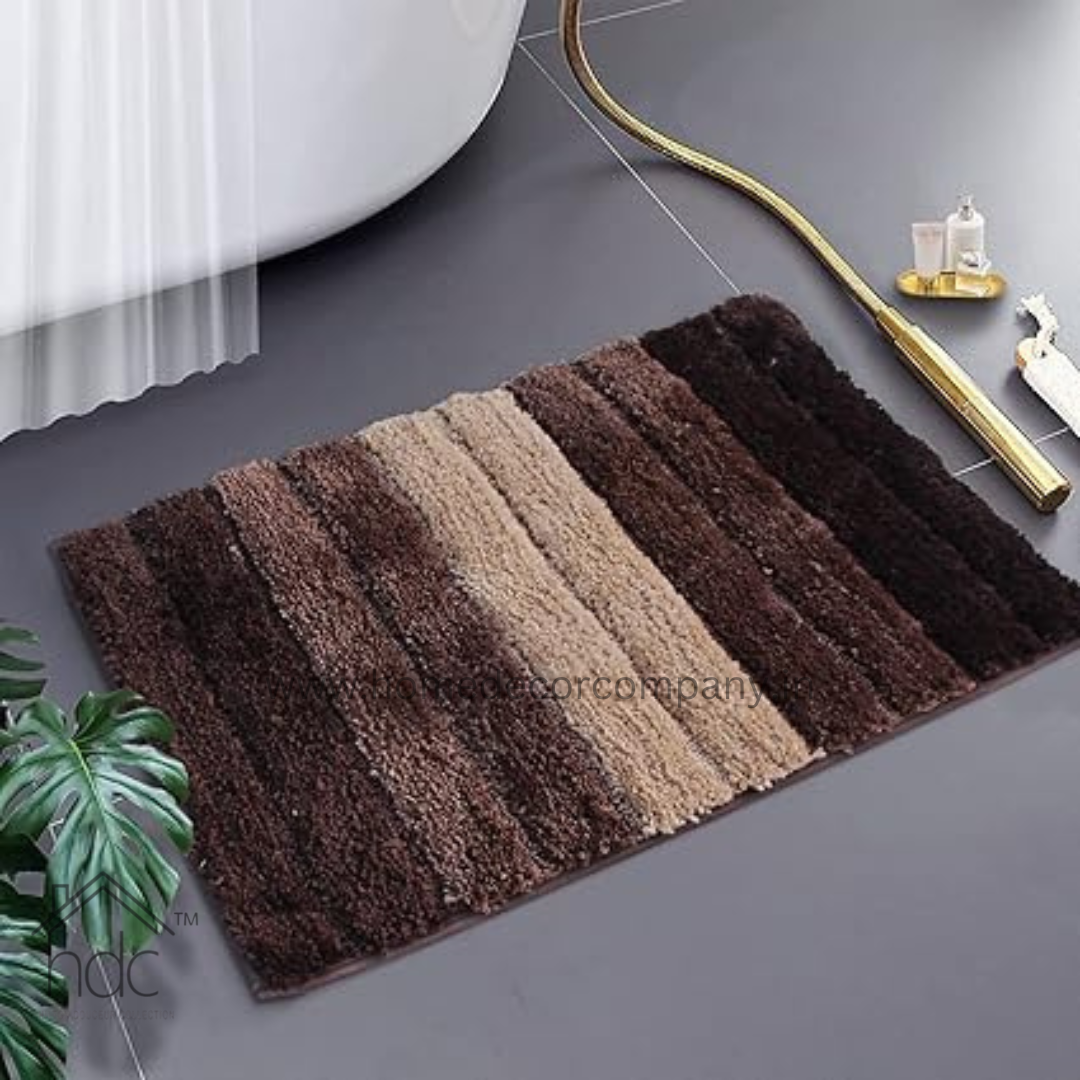 Hdc Bathmat 2500 GSM Microfiber Anti Skid Water Absorbent Machine Washable and Quick Dry Luxury Mats for Bathroom, Kitchen, Entrance (40cm x 60cm, Brown, Pack of 1)