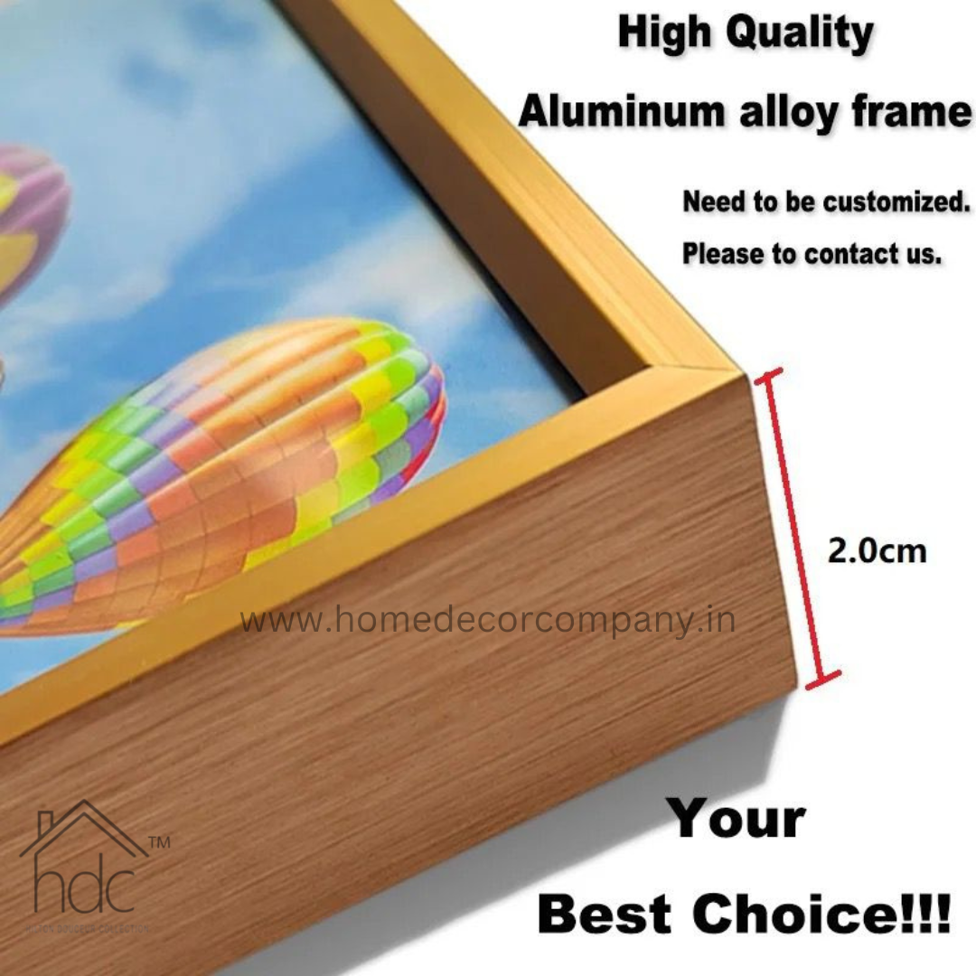 Hdc Modern Crystal Painting Set with Golden Frame - 3 Pieces, 16x24 inches