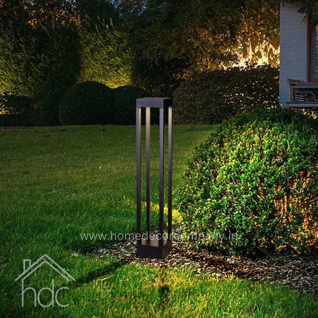 HDC Outdoor 600mm Square Bollard Garden Light for Pathways, Driveway, IP65 Waterproof - Warm White