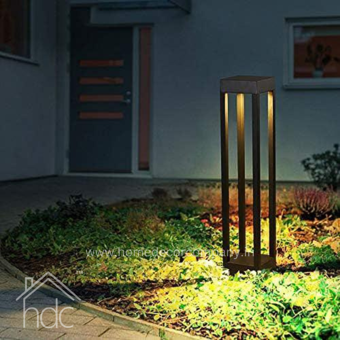 HDC Led 300MM Square Bollard Outdoor Garden Park Driveway Light - Warm White