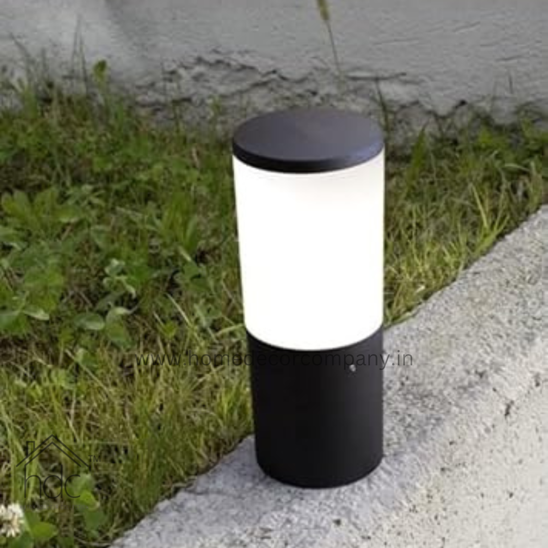 HDC 300mm Mini Bollard Pole Pillar Light Black Waterproof Garden Light Gate Light Bollard Light Entryway Pathway Garden Area