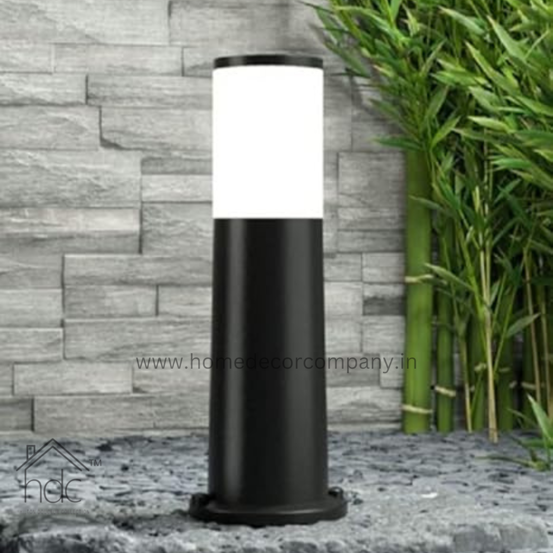 HDC 300mm Mini Bollard Pole Pillar Light Black Waterproof Garden Light Gate Light Bollard Light Entryway Pathway Garden Area