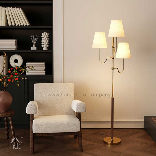 Hdc High Quality Nordic Minimalist Triple Shade Golden Floor Lamp