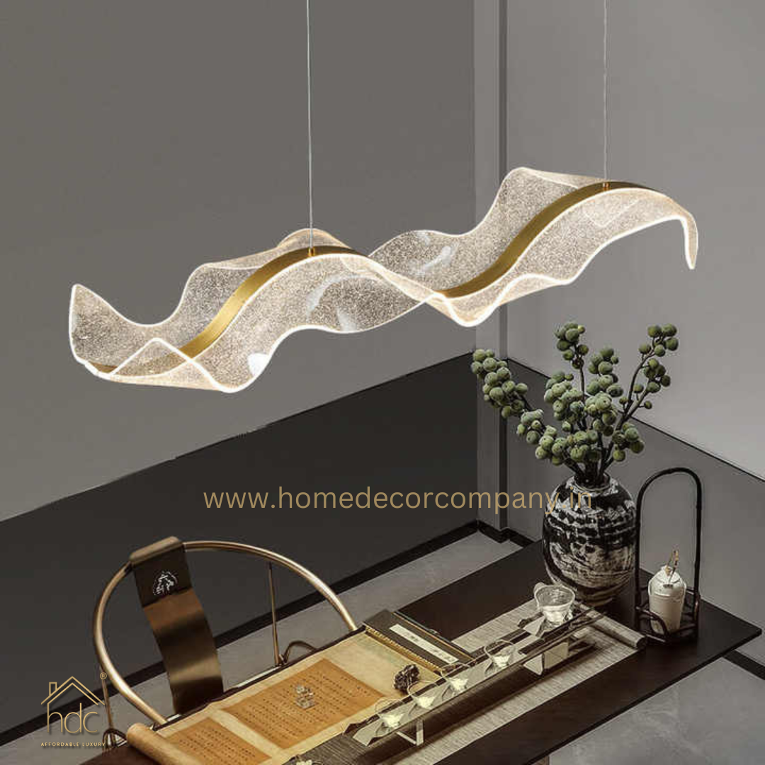 HDC 1200 Electroplated Gold Acrylic LED Postmodern Creative Chandelier- 3 Color Changing