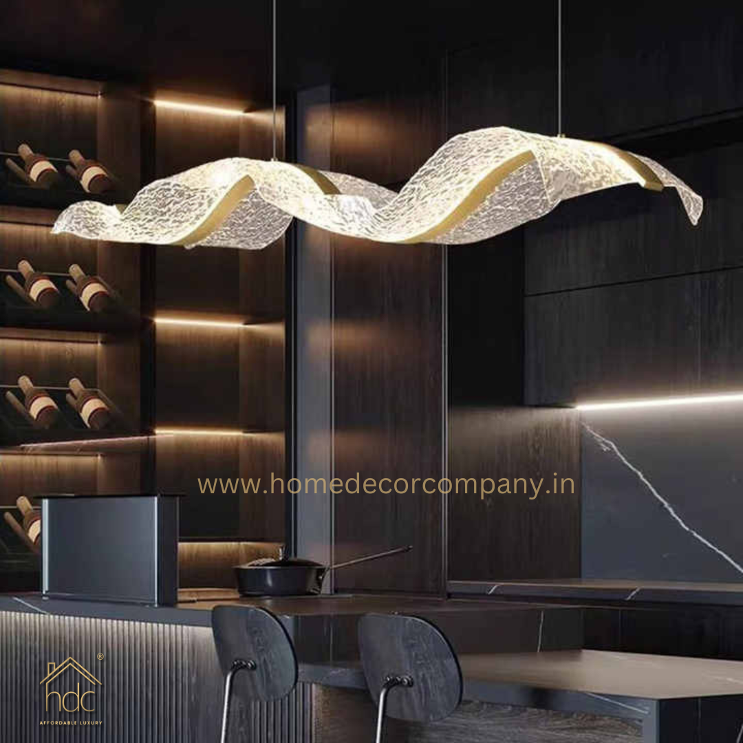 HDC 1200 Electroplated Gold Acrylic LED Postmodern Creative Chandelier- 3 Color Changing