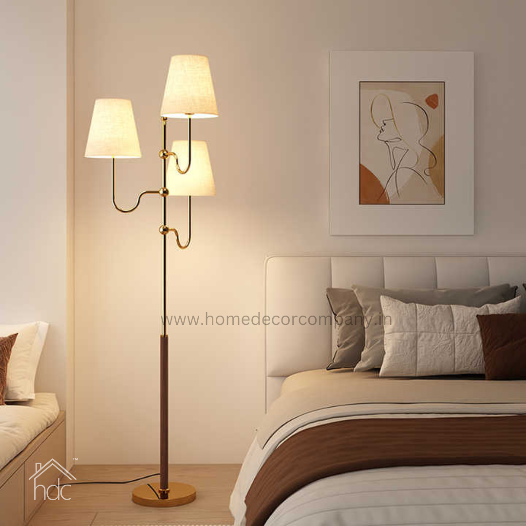 Hdc High Quality Nordic Minimalist Triple Shade Golden Floor Lamp