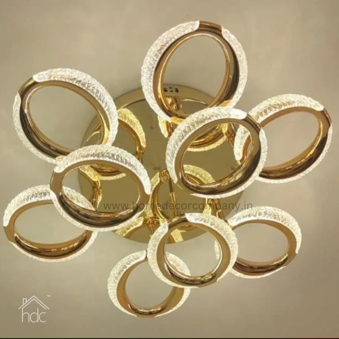 Hdc 9 Lights Gold Ceiling Light Chandelier for Living Dining Room - Warm White