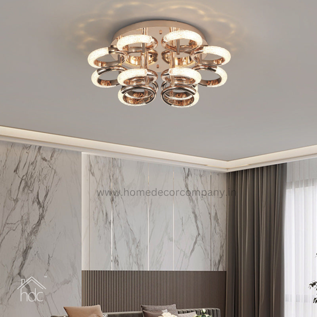 Hdc 9 Lights Gold Ceiling Light Chandelier for Living Dining Room - Warm White