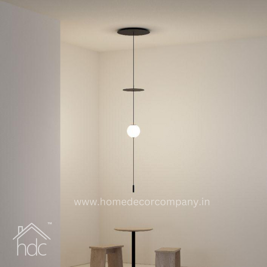 Hdc Long Black Light Round Pendant Lamp For Living Room Bedroom