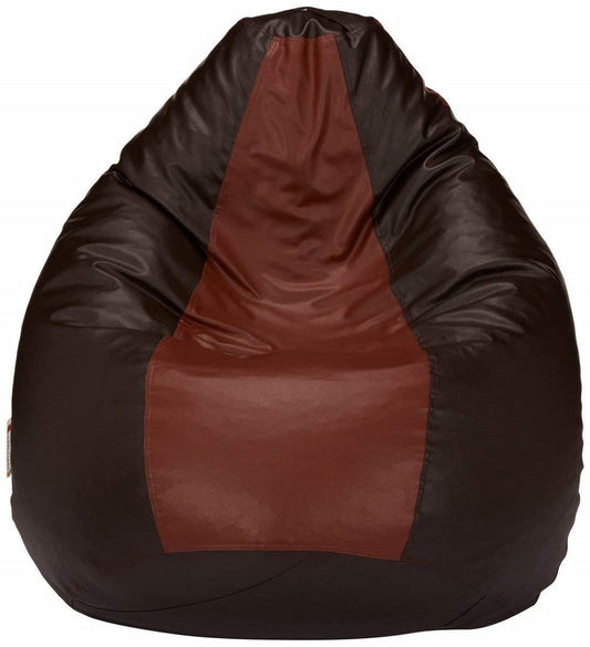 HDC Super Lama Leather Bean Bag Cover Without Beans (Brown & Tan) - HDC.IN