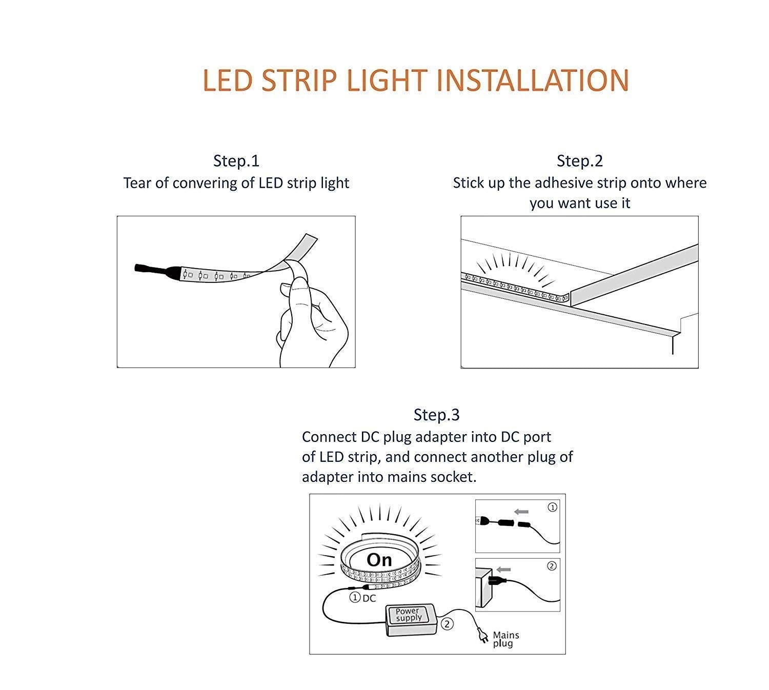 HDC- Led Strip High Lumen Light- 2835 Cove Waterproof Light in 5 Meter, 240 LED Per Meter with Driver/Adapter Included (Blue) - HDC.IN